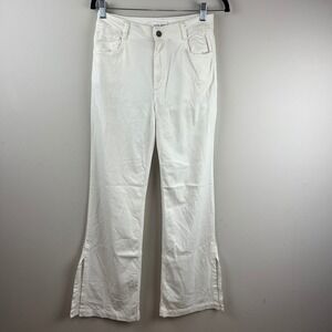 Bella Dahl White High Rise Side Slit Flare Leg Pants Size 27